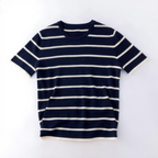 Striped Round Neck Cotton T-Shirt
