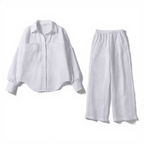Cotton Oversized Shirt & Wide-Leg Pant Set