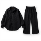 Cotton Oversized Shirt & Wide-Leg Pant Set