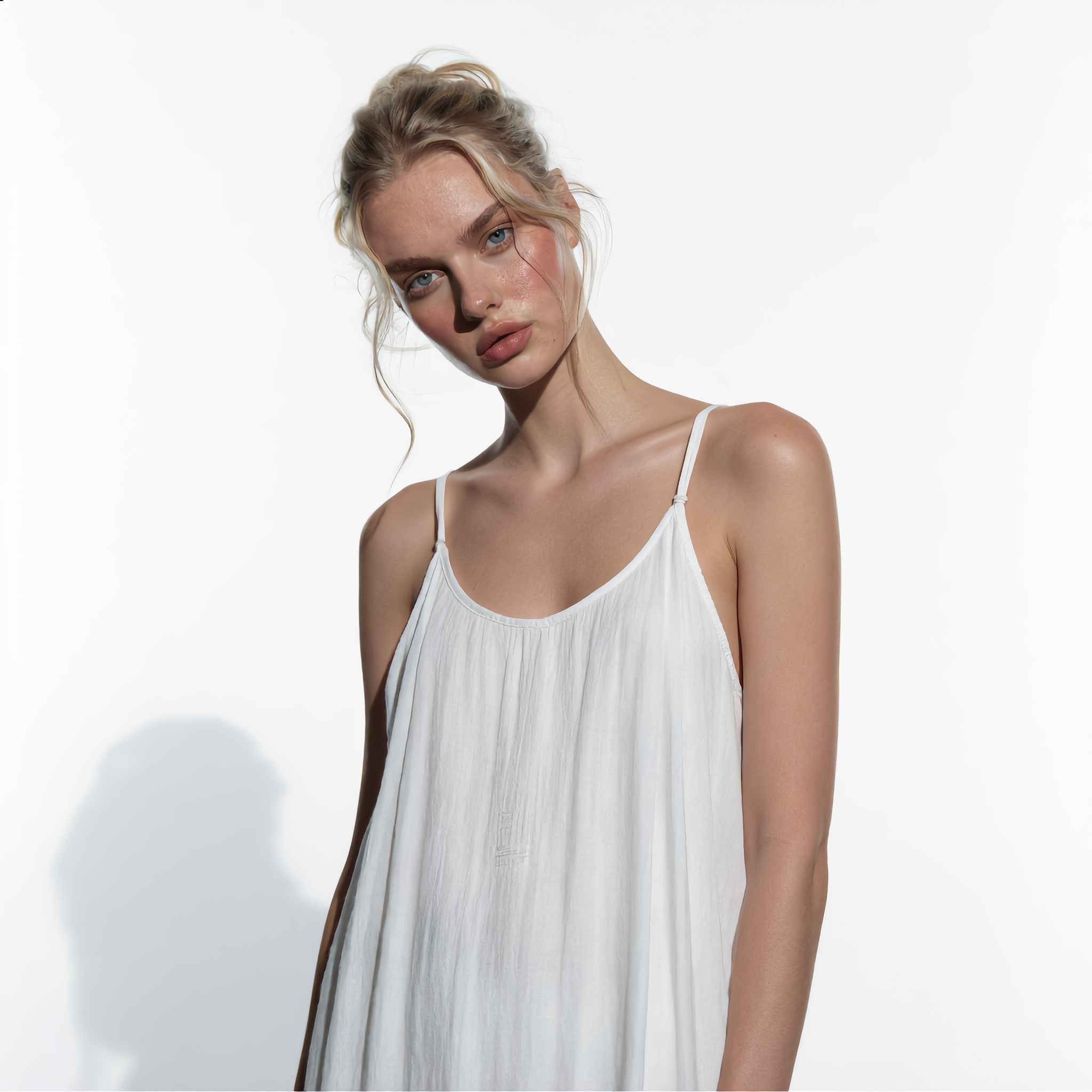 Sleeveless Long Cotton Dress