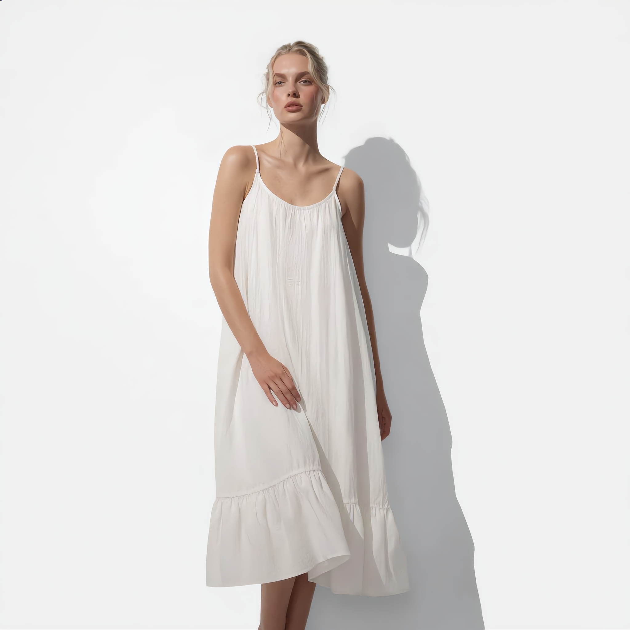 Sleeveless Long Cotton Dress