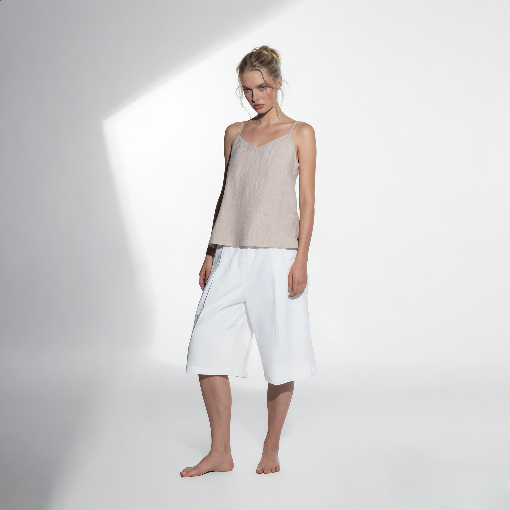 Linen Cotton Tank V-Neck