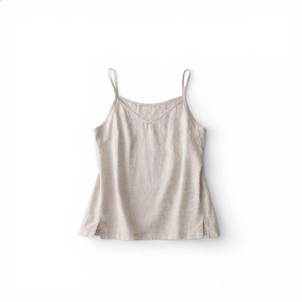 Linen Cotton Tank V-Neck
