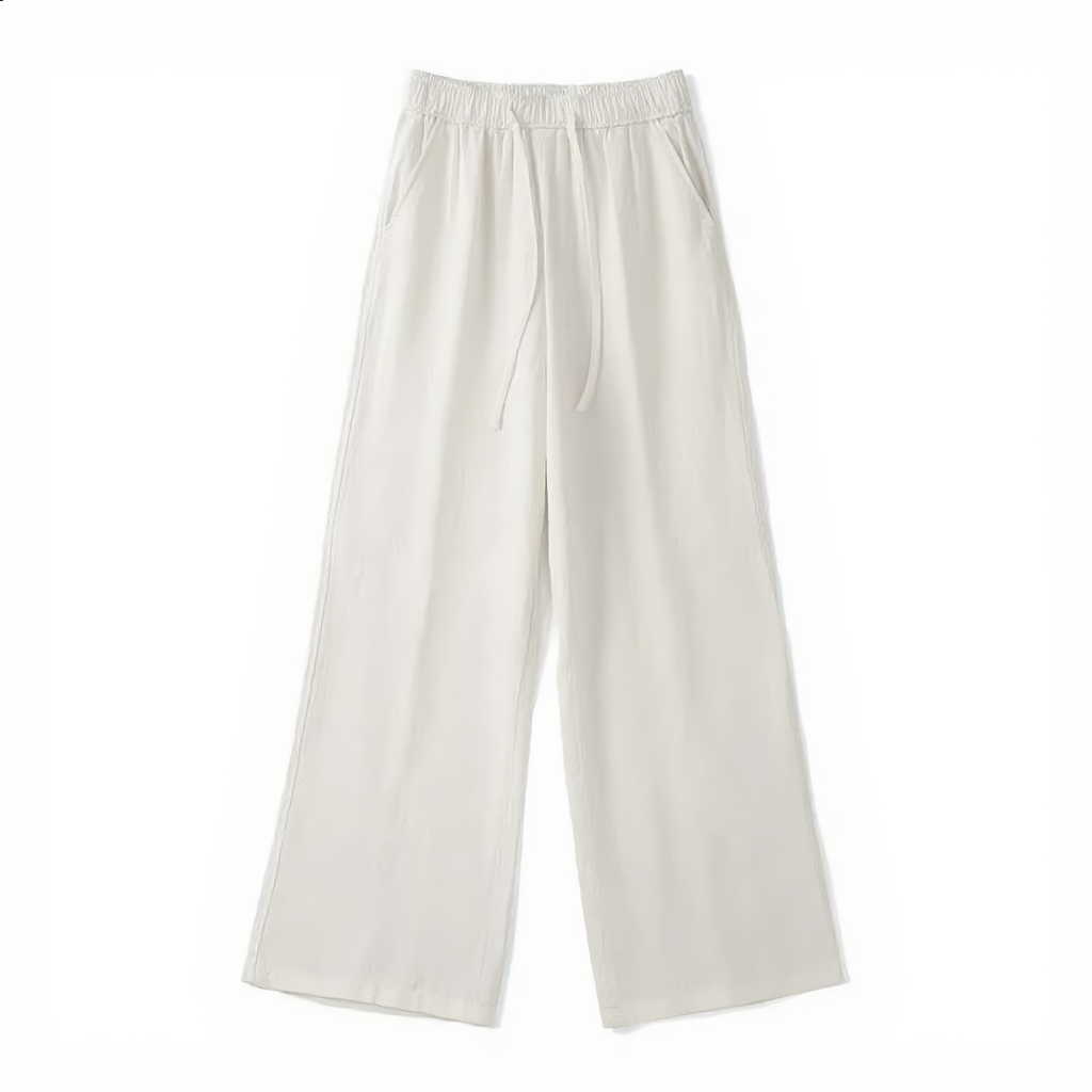 Wide-Leg Cotton Drawstring Pant