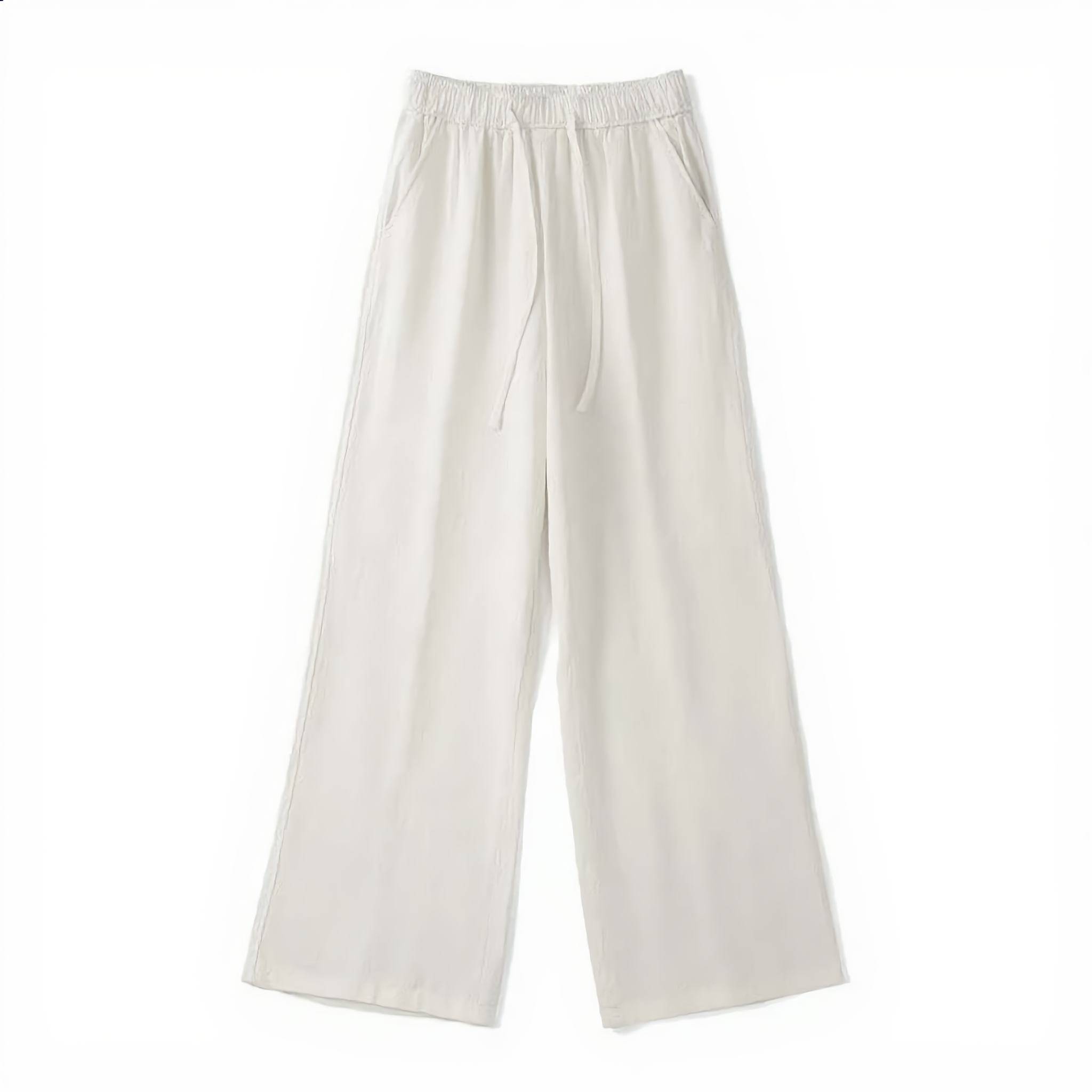 Wide-Leg Cotton Drawstring Pant