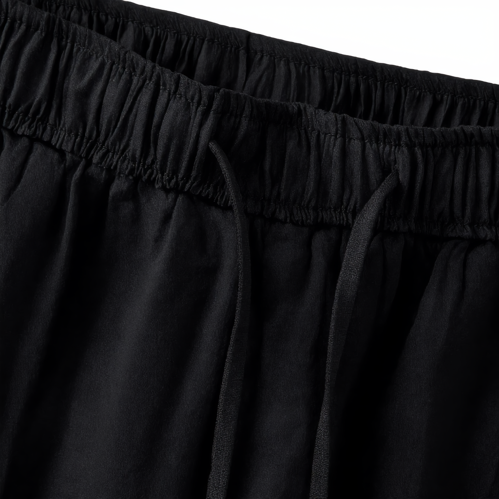 Wide-Leg Cotton Drawstring Pant