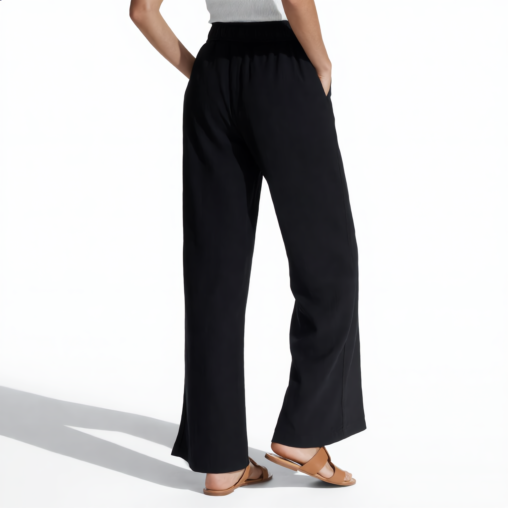 Wide-Leg Cotton Drawstring Pant