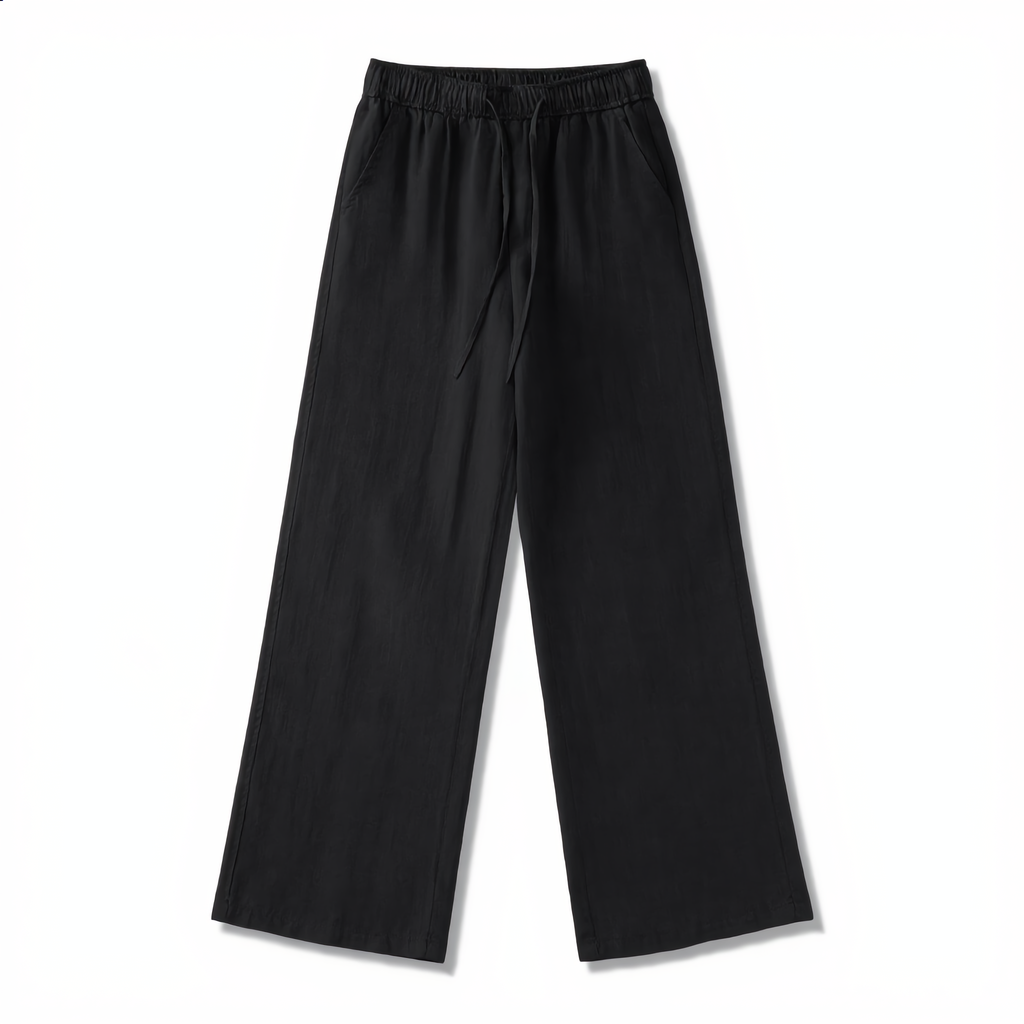 Wide-Leg Cotton Drawstring Pant