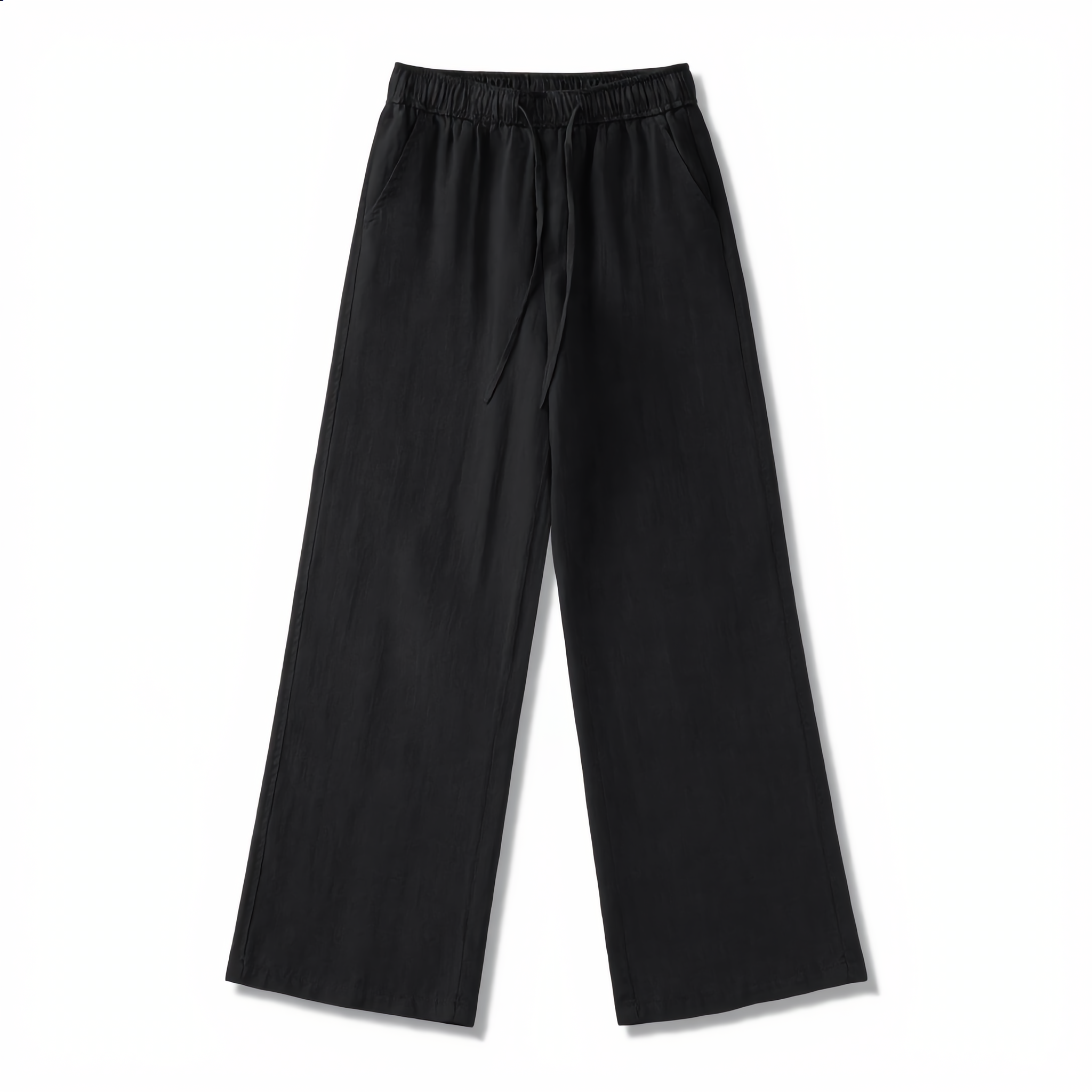 Wide-Leg Cotton Drawstring Pant