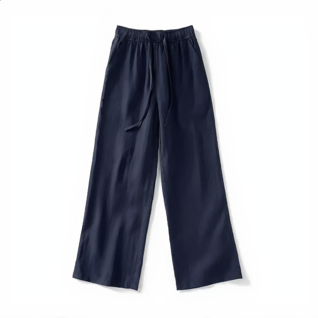 Wide-Leg Cotton Drawstring Pant