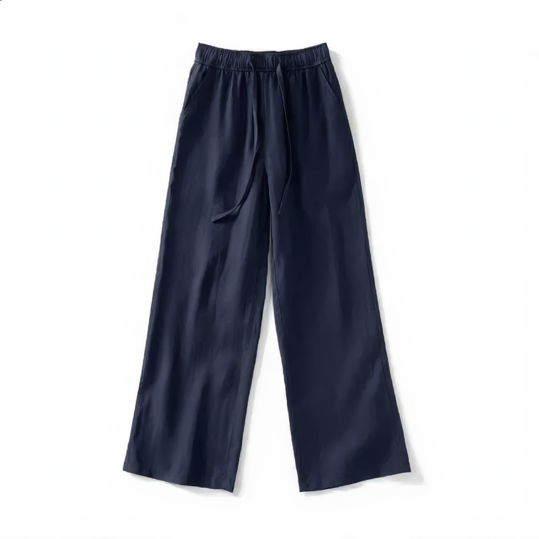 Wide-Leg Cotton Drawstring Pant