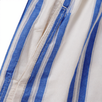Cotton Stripe Short Smocked Waist