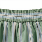 Cotton Stripe Short Smocked Waist