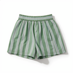 Cotton Stripe Short Smocked Waist