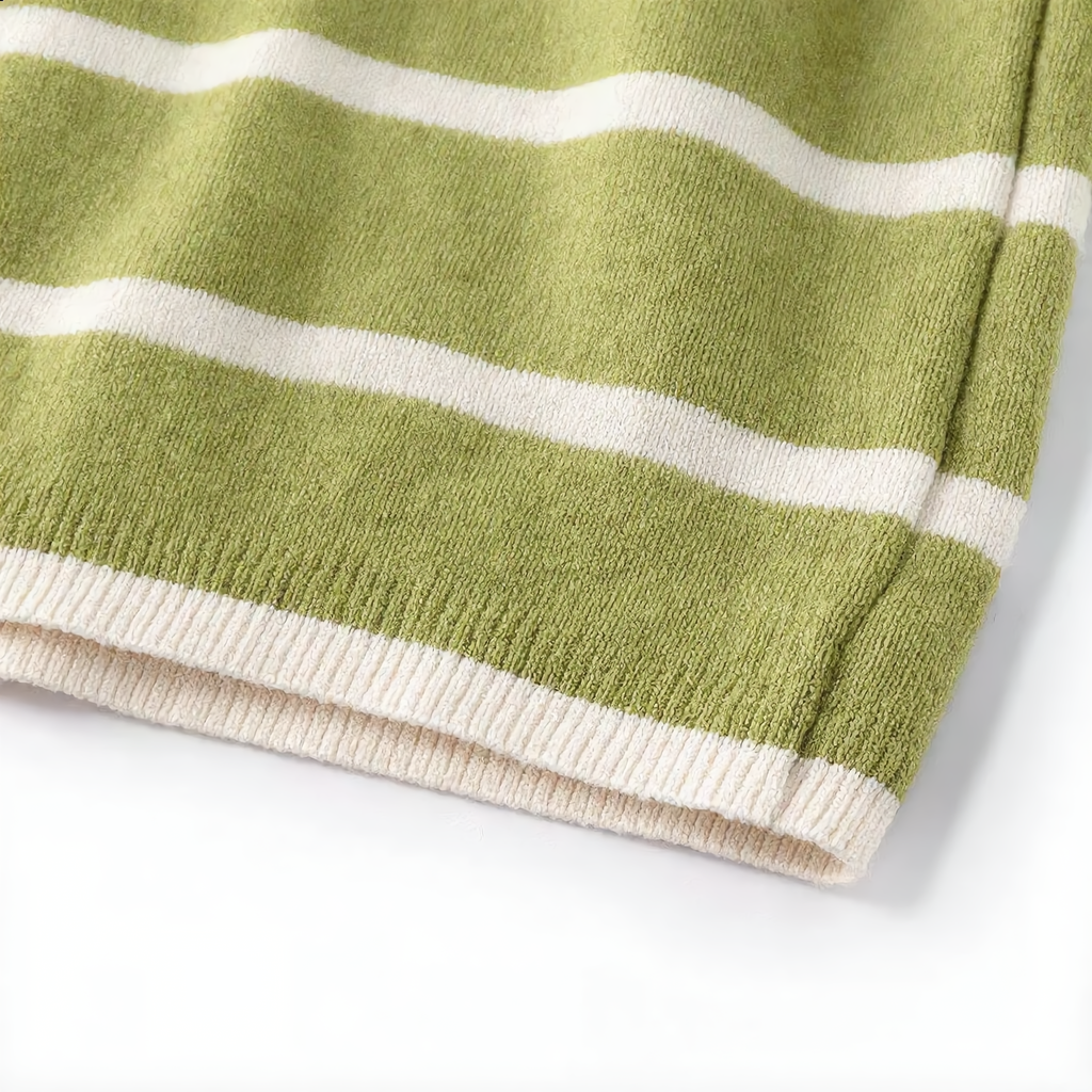 Striped Round Neck Cotton T-Shirt