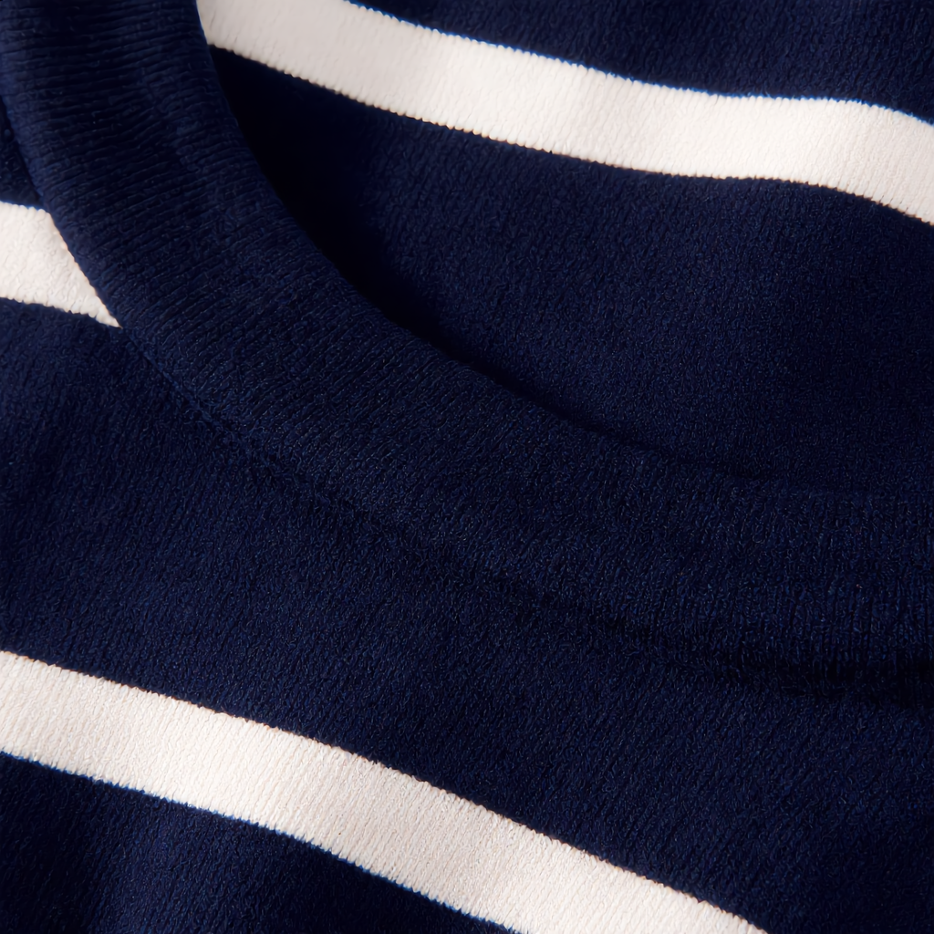 Striped Round Neck Cotton T-Shirt