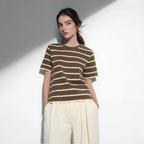 Striped Round Neck Cotton T-Shirt