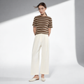 Striped Round Neck Cotton T-Shirt
