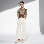 Striped Round Neck Cotton T-Shirt