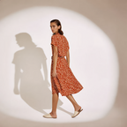 Printed Belted Shirt Dress