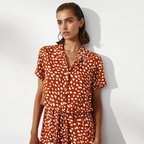 Printed Belted Shirt Dress