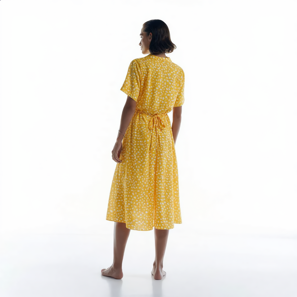 Printed Belted Shirt Dress