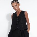Cotton Vest Trousers Set Elasticated Waist
