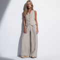 Cotton Vest Trousers Set Elasticated Waist