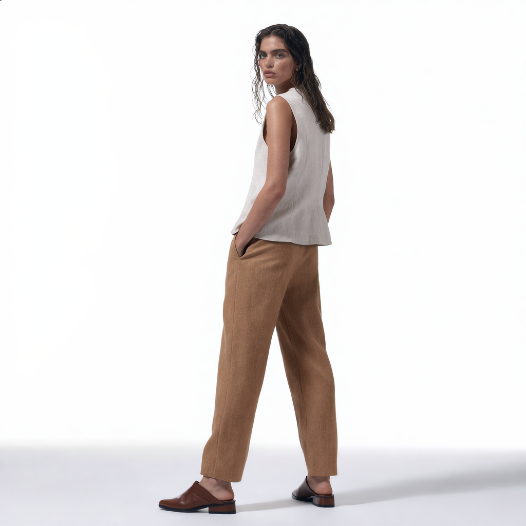Tailored Linen Cotton Blend Vest