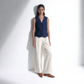 Tailored Linen Cotton Blend Vest