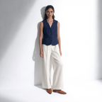Tailored Linen Cotton Blend Vest