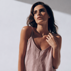 Linen Cotton Tank V-Neck