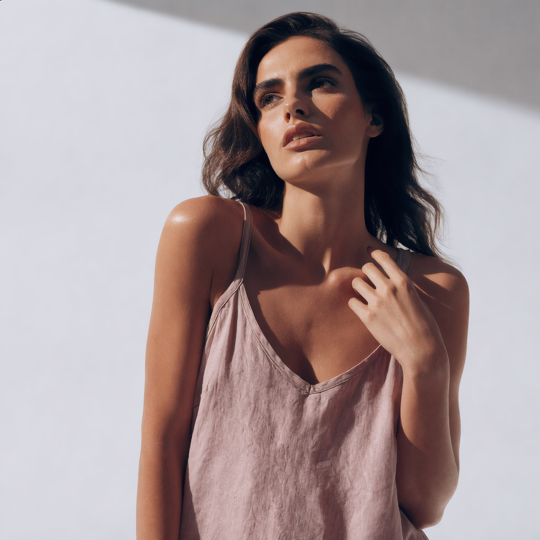 Linen Cotton Tank V-Neck
