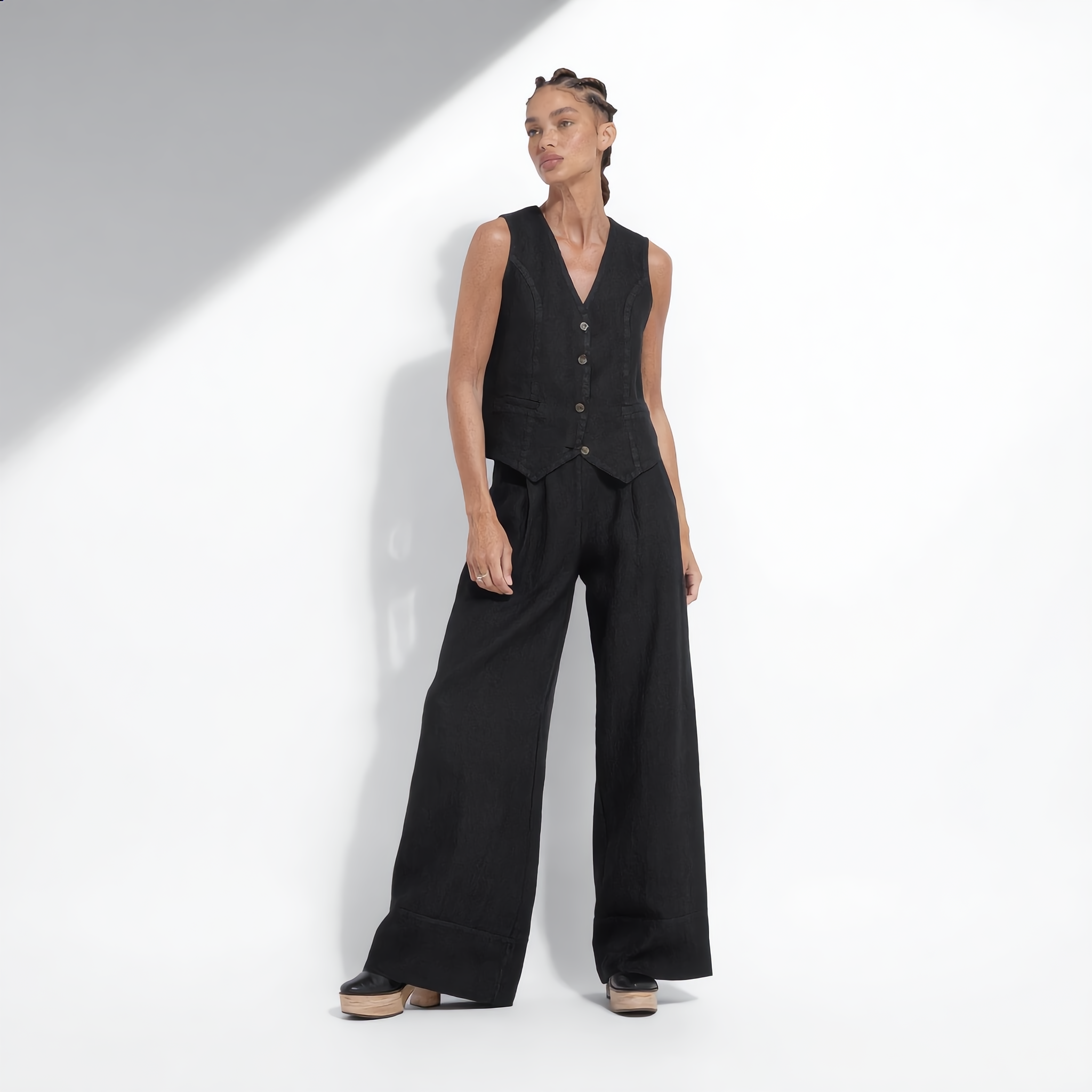 Cotton Vest Trousers Set Elasticated Waist