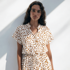 Printed Belted Shirt Dress