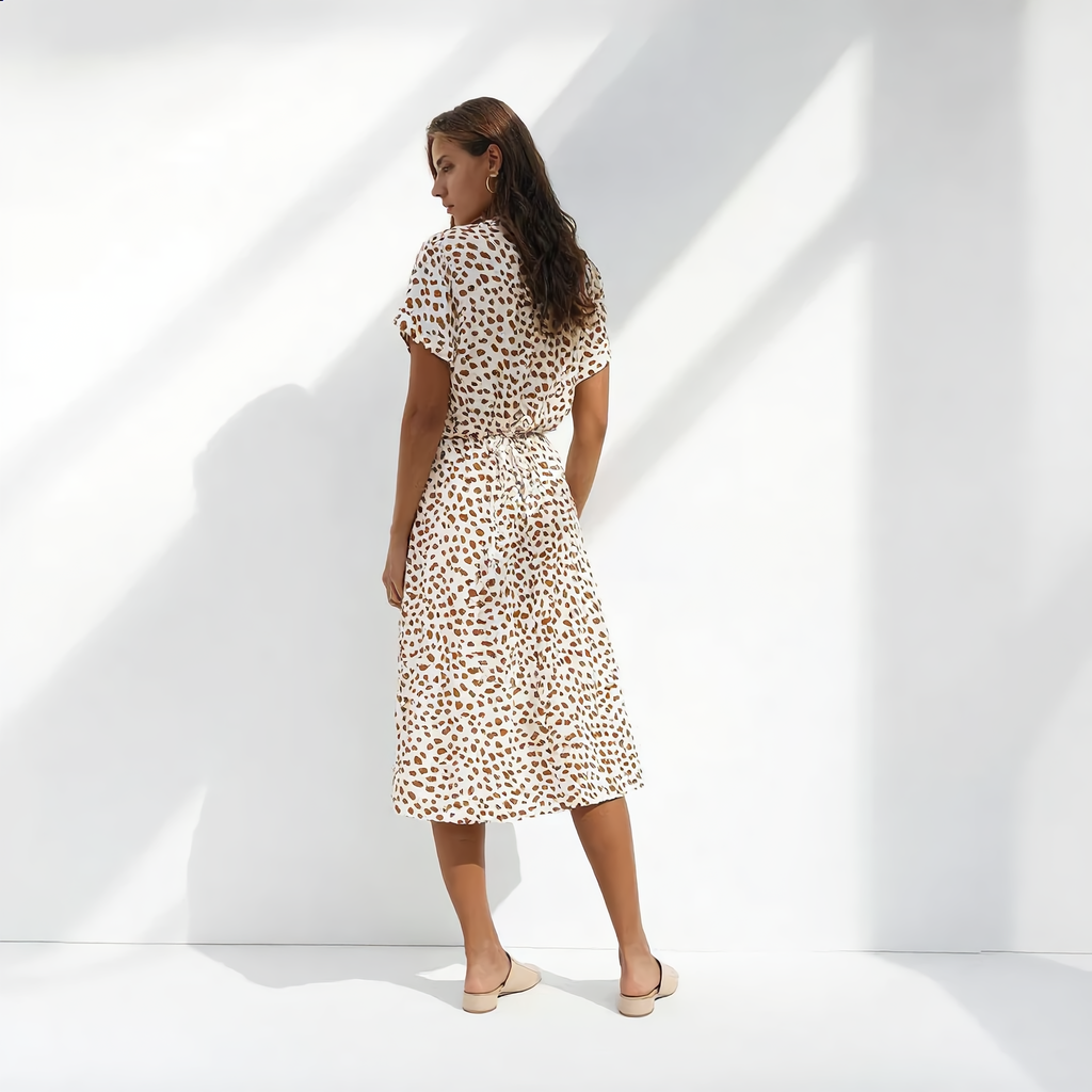 Printed Belted Shirt Dress