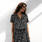Printed Belted Shirt Dress