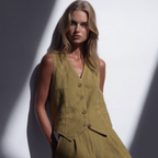 Cotton Vest Trousers Set Elasticated Waist