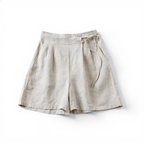 Linen Short High Waist Pleated