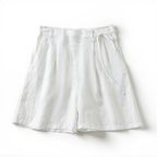 Linen Short High Waist Pleated