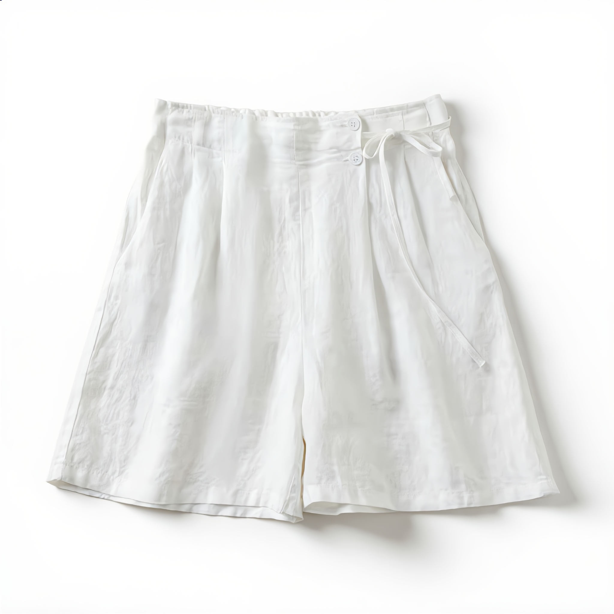 Linen Short High Waist Pleated