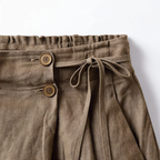 Linen Short High Waist Pleated