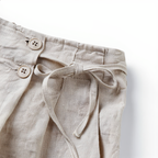 Linen Short High Waist Pleated