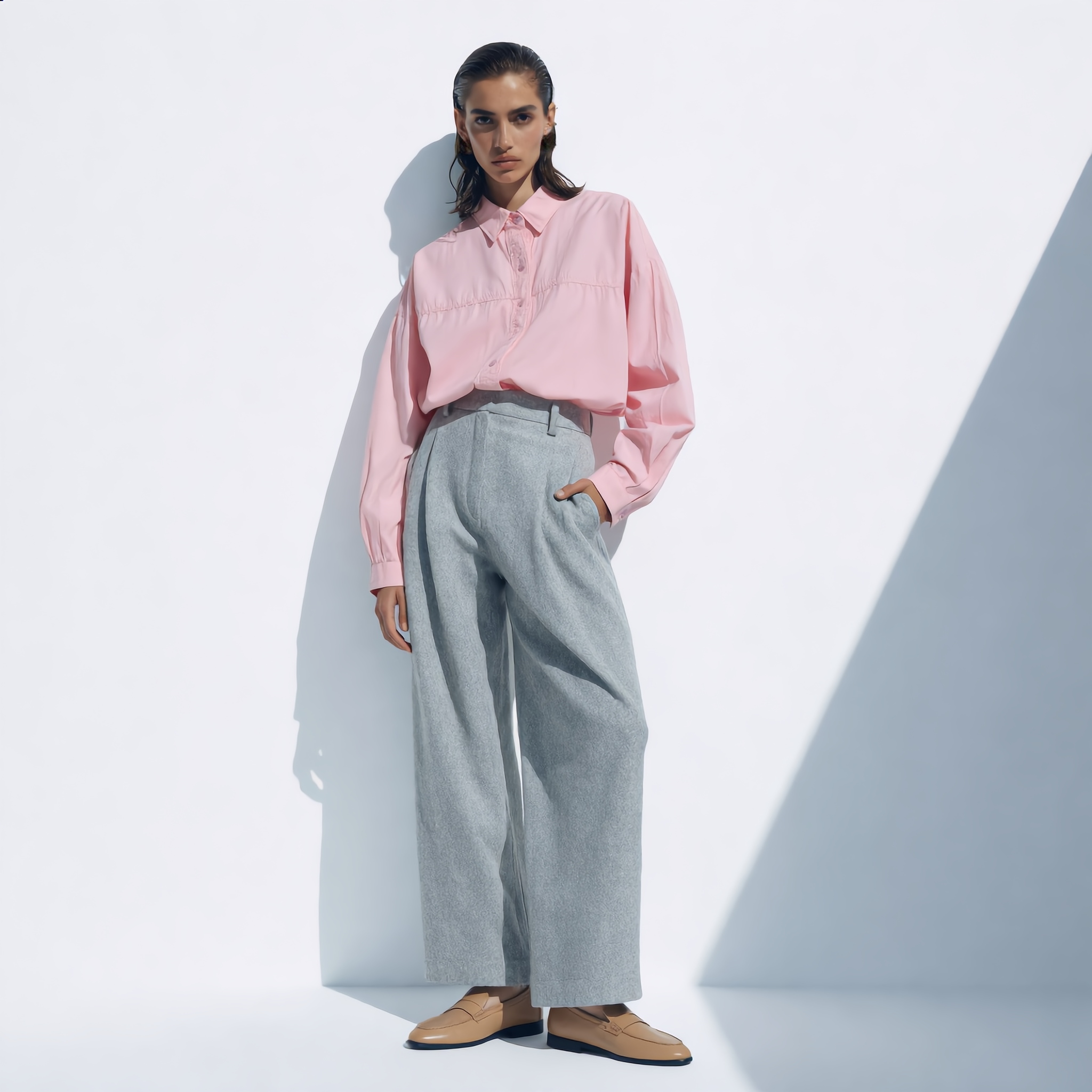 Shirt Cotton Oversize Classic Collar