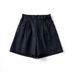 Linen Short High Waist Pleated