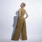 Cotton Vest Trousers Set Elasticated Waist
