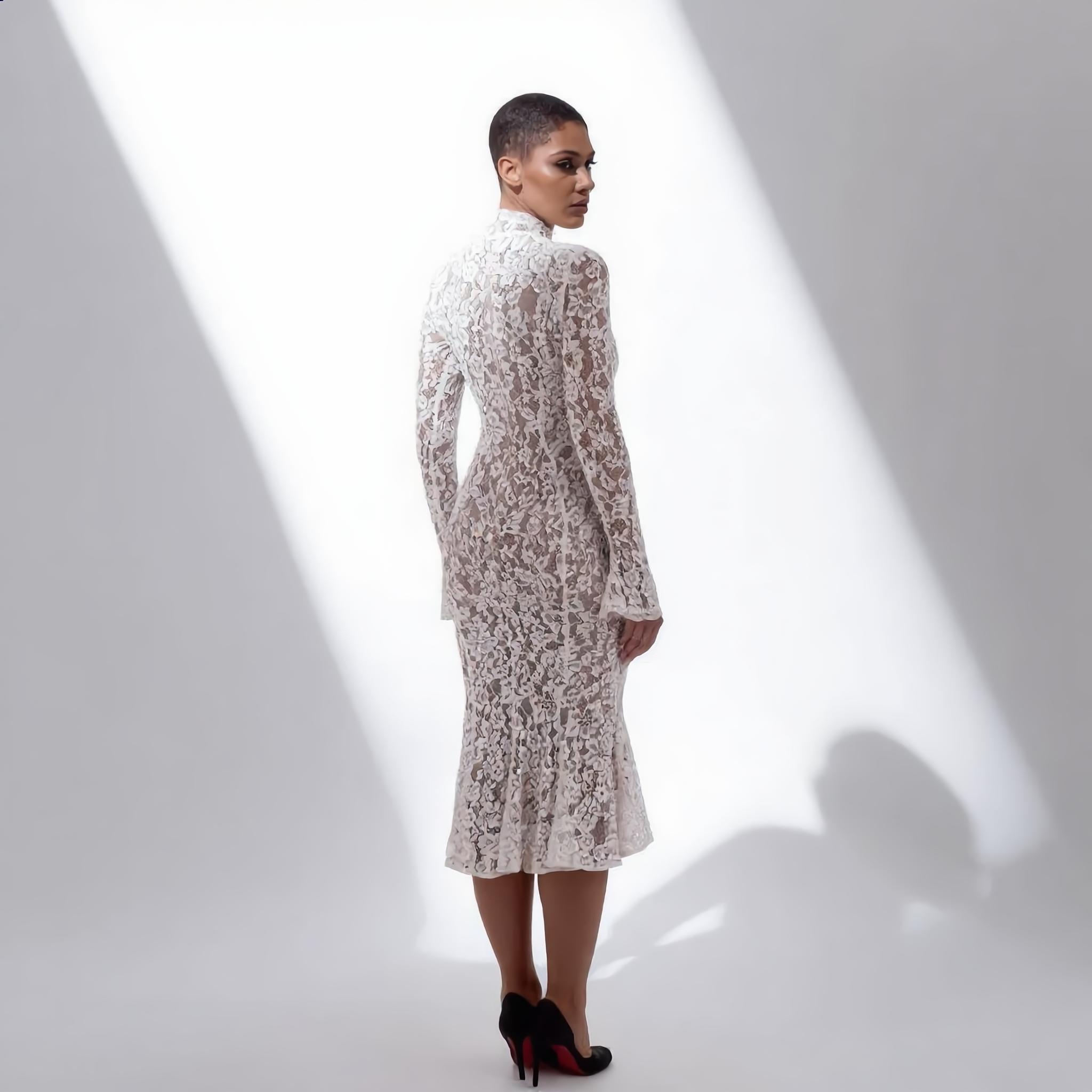 The Clara High-Neck Lace Dress