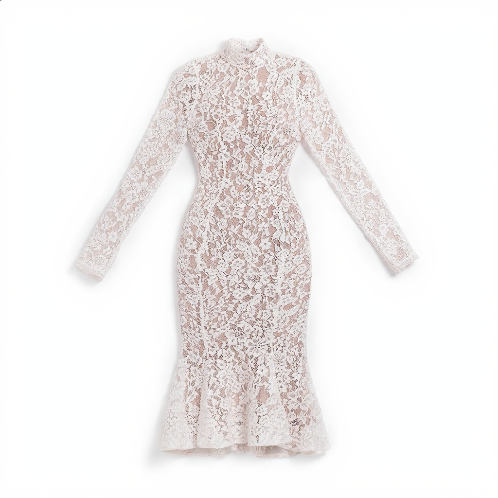 The Clara High-Neck Lace Dress