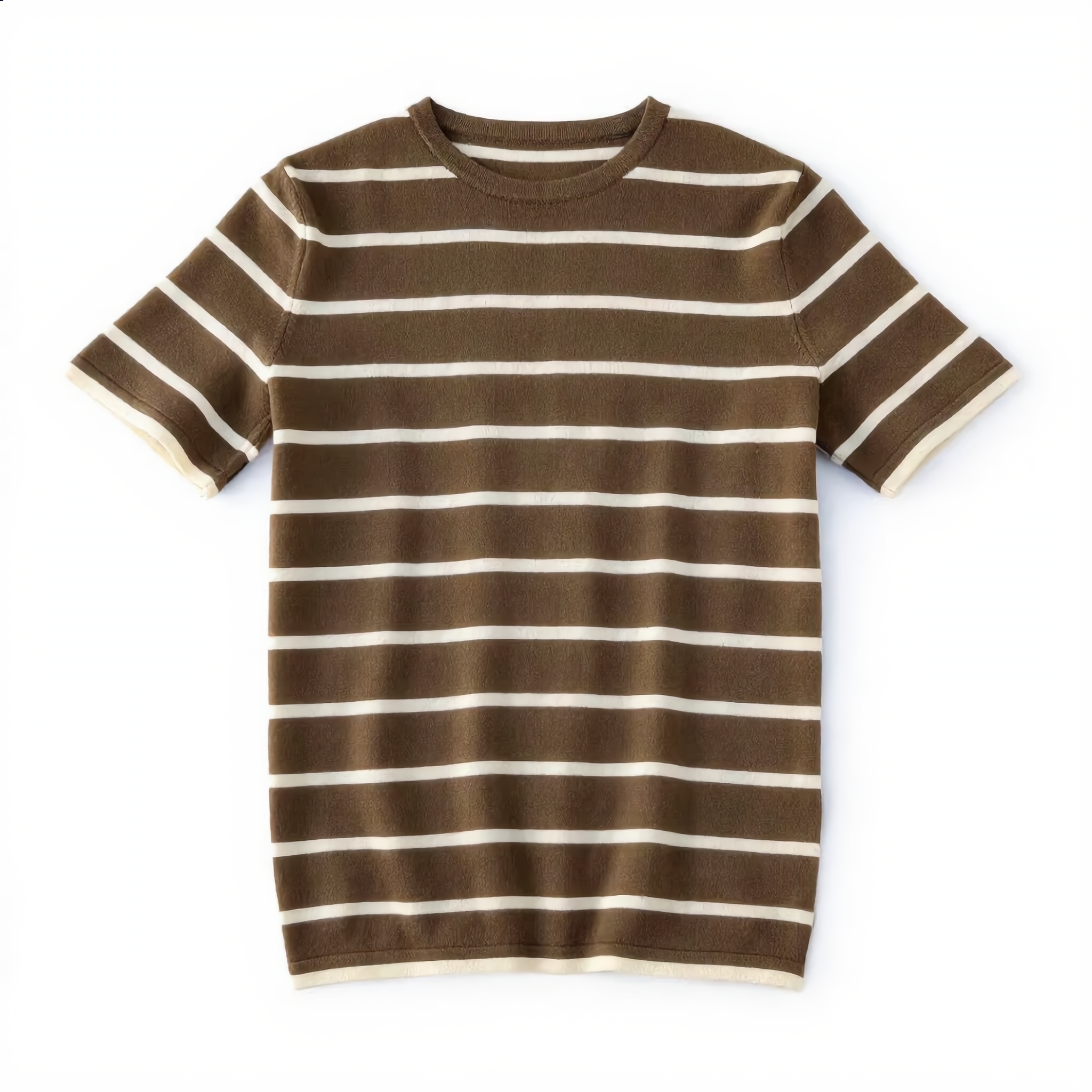 Striped Round Neck Cotton T-Shirt