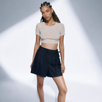 Linen Short High Waist Pleated